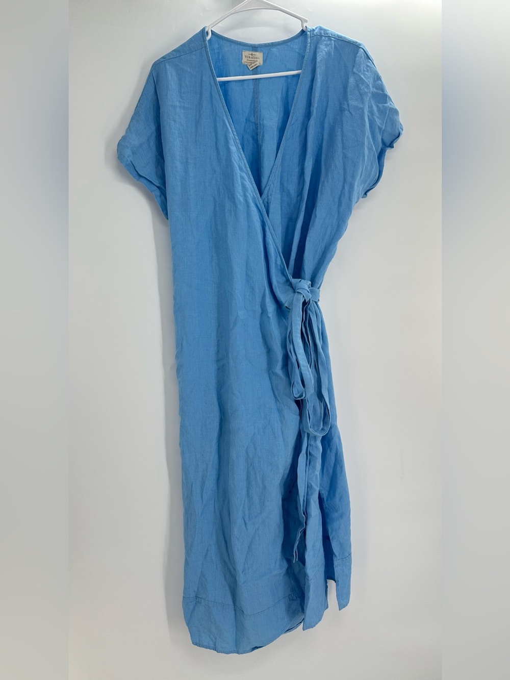 Vikolino 100% European Washed Linen Wrap Dress One Size Piscataway NJ